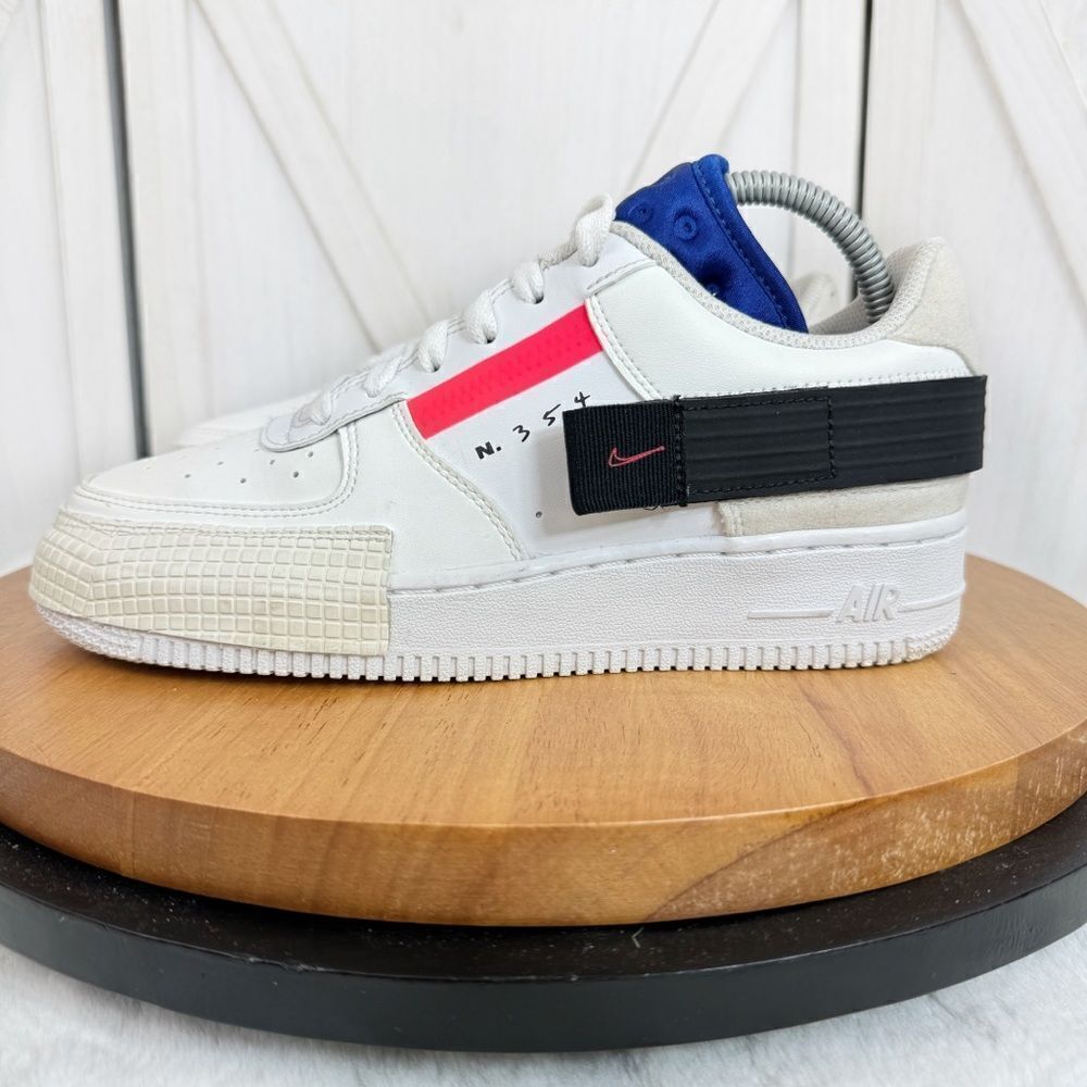 Nike Air Force 1 GS Low Drop Type Sneakers Summit White 6Y‎ Youth BQ4793-100